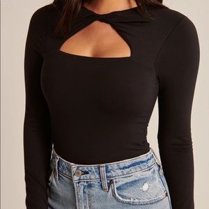 Black Long sleeve soft bodysuit Abercrombie size M